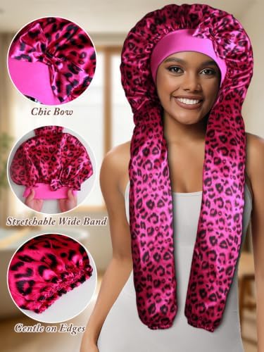 2pcs Satin Pantyhose Bonnet for Braids, Long Hair Bonnet for Women Sleeping - Image 3