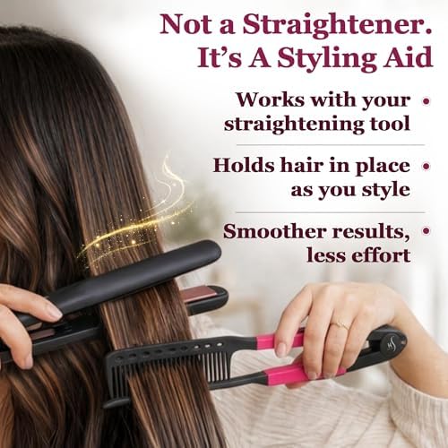 HerStyler Hair Straightening Comb for Flat Iron - Easy Styling & Parting - Image 3