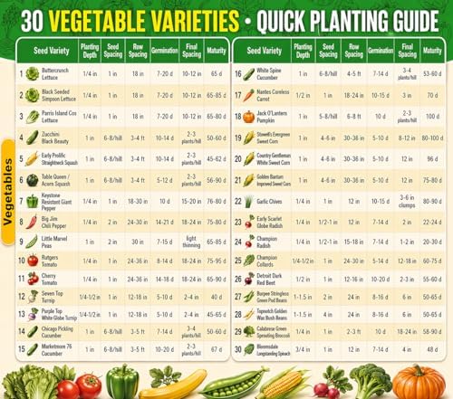 30 Packs of Deluxe Valley Greene Heirloom Vegetable Garden Seeds Non-GMO(Guaranteed 30 Different Varieties as Listed) - Image 2