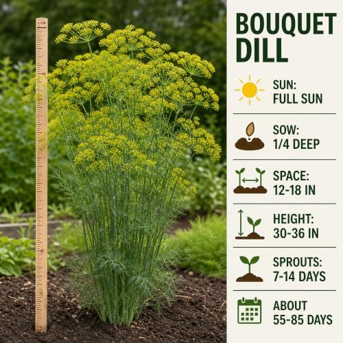 2000 Dill Seeds for Planting (Bouquet Variety) – Heirloom, Non-GMO, USA Grown Herb for Indoor/Outdoor Planting, Perfect for Pickling & Cooking by RDR Seeds - Image 4