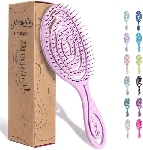 Ninabella Detangler Brush - No Tangle Hair Brush for Women, Fine, Thick and Long Hair - Hairbrush for Wet and Dry Hair, Gentle on the Scalp - Pink by Ninabella