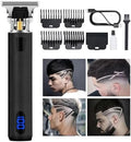 Professional Hair Trimmer for Men, Beard Trimmer Hair Clippers for Men, Cordless Rechargeable Hair Trimmer Metal Body Cutting Grooming Kit,Beard Shaver Barbershop (Black with LCD) by YOGINGO