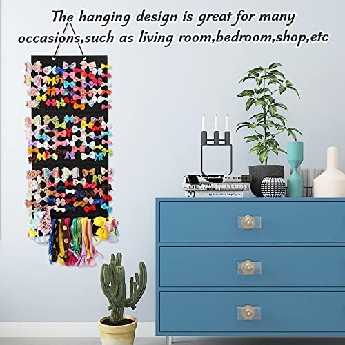 Hair Bow Holder Organizer for Girls, Hanging Bow Storage (Black) - Image 7