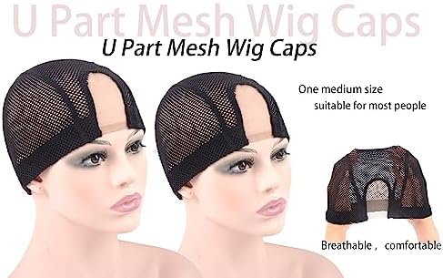 2 Pcs U Part Mesh Wig Cap, Breathable Net Caps for Wig Making, Medium - Image 6