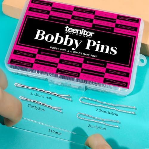 Teenitor 300pcs Silver Bobby Pins Hair Pins Kit Silver Gray Bobby Pins - Image 3