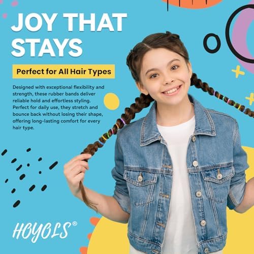HOYOLS Hair Rubber Bands, 1500 Pcs Colorful Mini Elastic Hair Ties - Image 2