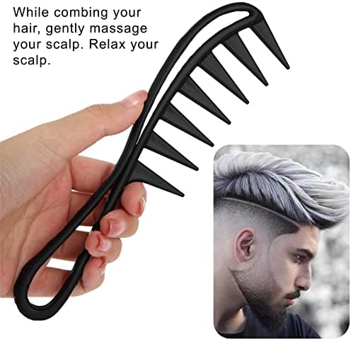 2 Pcs Wide Tooth Comb, Large Tooth Curl Comb Shark Teeth Hair Hairstyle Tool for Curly Wet Wavy Thick Hair Wigs Barber Salon, Women Men - Image 3