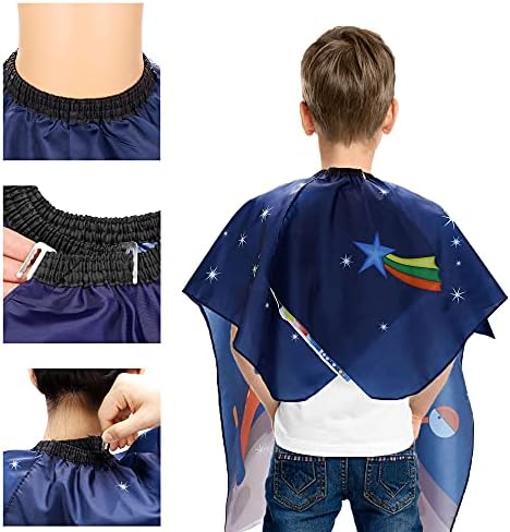 Kids Haircut Cape, Hair Cutting Cape for Kids & Adults - Professional Waterproof Barber Cape Salon Cape Cloak for Hair Stylist (Space Rocket) - Image 7