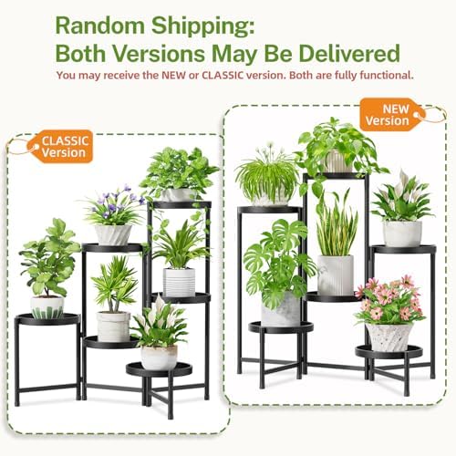 6 Tier Large Plant Stand Indoor Outdoor, 10 In Wide Tray, Black - Image 2