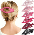 Flat Hair Clips for Women - 6 PCS French Flat Claw Clips Medium Hair Clips for Girls Large Hair Claw Clips for Thick or Thin Hair Strong Hold No Slip Hair Accessories for women (Pink) by Unknown