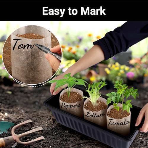 100pcs Plant Nursery Bags, 5.9x6.3 inches Non-Woven Fabric Flower Tree Seed Starters, Garden Plants Seedling Grow Pouch Pots for Seed Starting Growing - Image 6