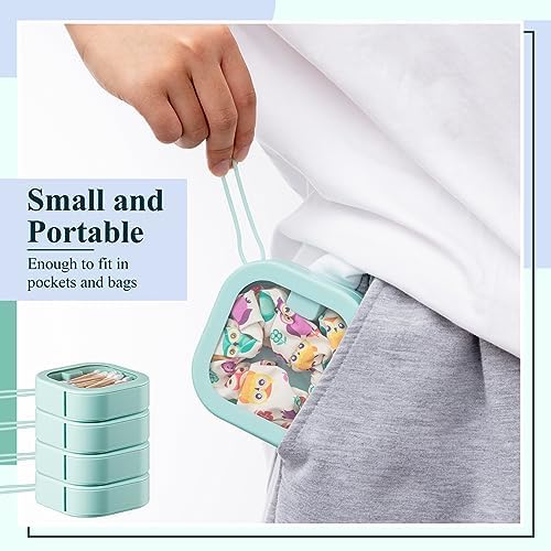 Kathfly 4 Pcs Hair Tie Organizer Travel, Stackable, Green - Image 4