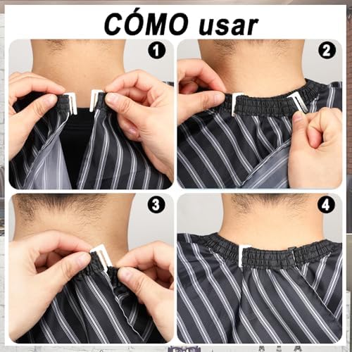 FEBSNOW Hair Cutting Cape Professional Barber Cape with Adjustable Neckline Haircut Apron Barber Accessories Salon Supplies - Image 4
