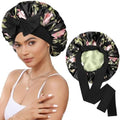 CHLINS Double Layer Satin Bonnet for Sleeping, Hair Bonnet for Curly Hair by CHLINS