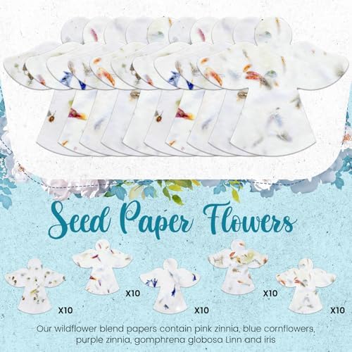Dunzoom 50 Pcs Plantable Seed Paper Tags Wildflower,Angel - Image 2