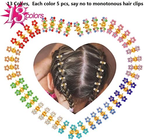 ANBALA 65 Pcs Small Hair Clips Mini Hair Claw Clips No-Slip Grip Jaw Clip Glitter Teeth Clips Rhinestone Metal Clamps Flower Hair Accessories for Women Girls (Gold-13Colors) - Image 5