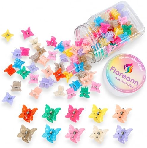 Mini Butterfly Hair Clips for Baby, 100 Pcs Toddler Hair Clips by FLAREANN