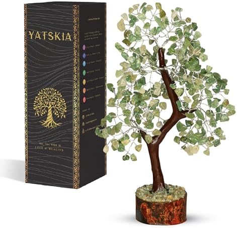 YATSKIA Green Jade Tree of Life Crystal Bonsai, Unique Gifts for Women, Mom & Friends, Handmade Gemstone Tree, Boho Home, Room & Office Desk Decor, Birthday Gifts by YATSKIA