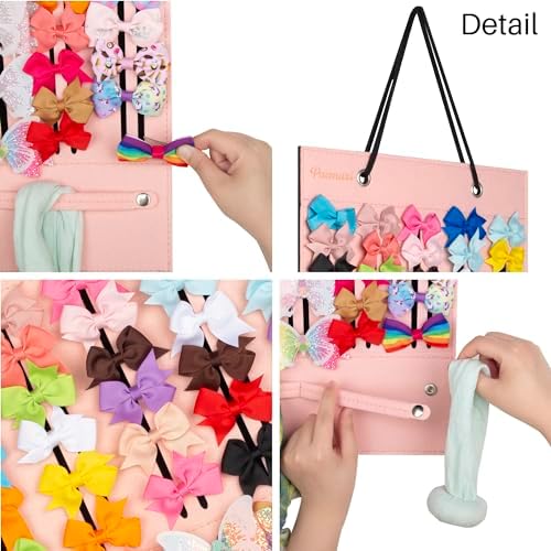 PACMAXI Baby Girl Hair Bows Holder, Hair Clips Storage Hanger For Ribbons - Image 4