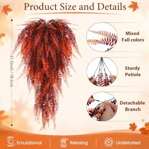 Daifunli 8 Pcs Artificial Fall Hanging Plants - Image 2
