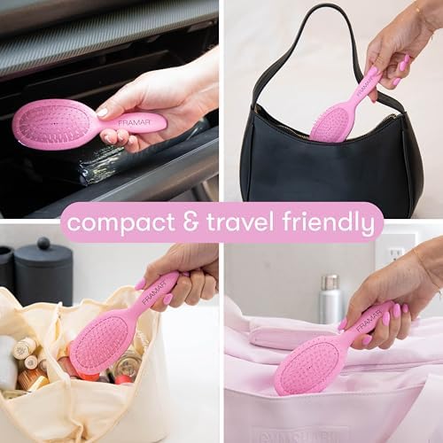FRAMAR Mini Hair Brush Detangler, Mini Brush For Hair, Compact For Travel - Image 4