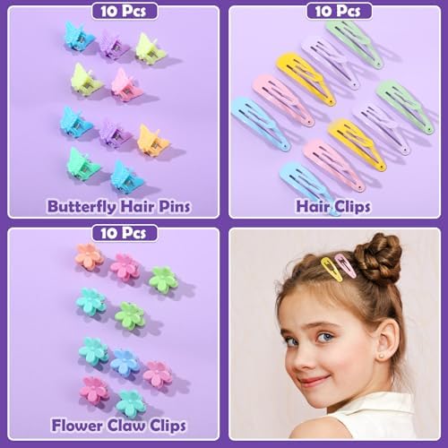 Hair Accessories for Girls - 360 Pieces Toddler Elastic Hair Ties, Hair Clips, and Hair Tail Tools in 31 Colors - Image 5