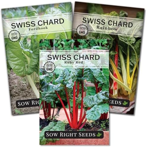 Sow Right Seeds - Swiss Chard Seed Collection for Planting Vegetable Garden by SowRightSeeds