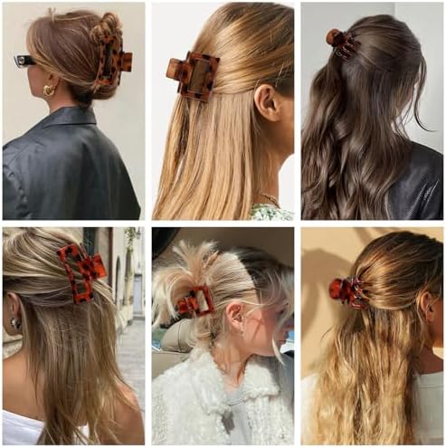 SMKSL 12 Pcs Hair Claw Clips for Women - 3 Styles Tortoise Hair Accessories - Image 5