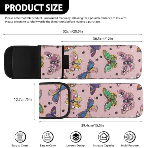 1 Piece Pink Butterfly Flat Iron Curling Wand Travel Cover Case Bag Curling Wand Travel Case Universal Case Heat Resistant Bag Lavender Long-Term Use - Image 6