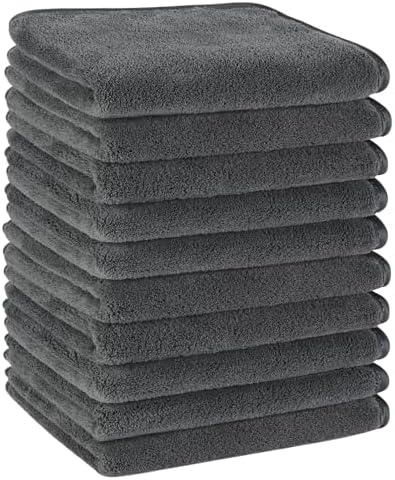 KinHwa Gray Bathroom Hand Towels, Microfiber Face Towels, 11x20 Inch by KinHwa