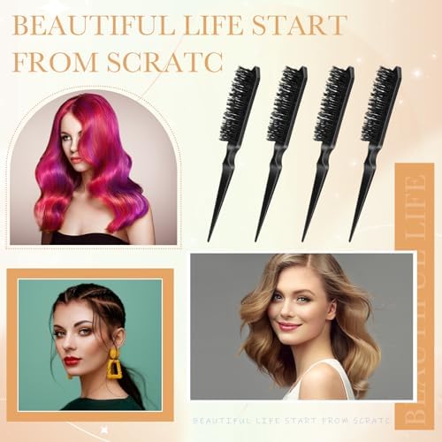 Yaomiao 6 Pack Teasing Brushes 3 Row Combs,Black - Image 6