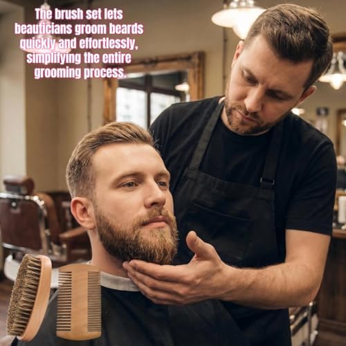 Boar Bristle Beard Brush & Dual‑Side Walnut Comb Set – 100% Pure Boar Hair & Hardwood Handle – Ideal for Men’s Beard, Hair & Wave Styling, Smooth, Detangle, Shave Pre‑Prep, Travel Friendly - Image 7