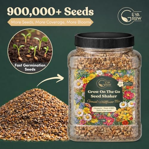 Wildflower Seed Shaker – Annual Mix by GevaGrow | 17 Variety Flower Seeds for Planting in Pots & Outdoor Gardens, Bulk 300,000+ Seeds - 1 Pound Tub - Image 6
