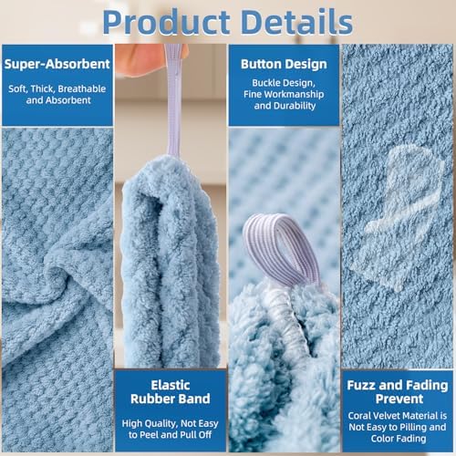 Amrules Hair Towel Wrap, 4 Packs Turbans for Wet Hair, 9.8" x 25.6" - Image 3