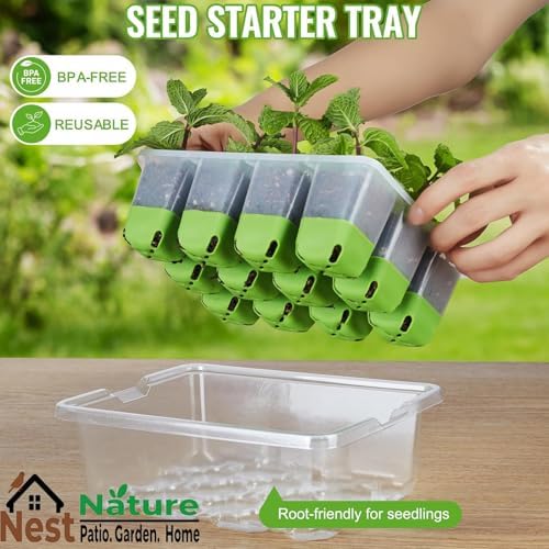 NestNature Silicone Seed Starter Tray , 5-Pack 60 Cells, Root-Safe - Image 7