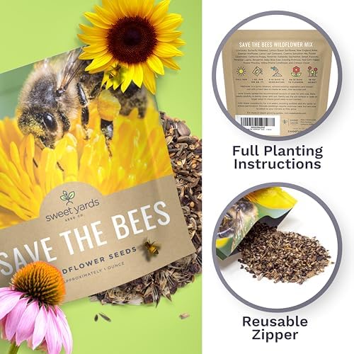 Bee Friendly Wildflower Seed Mix - Bulk 1 Ounce Packet - Over 7,500 Open Pollinated Seeds - Save The Bees! - Image 5