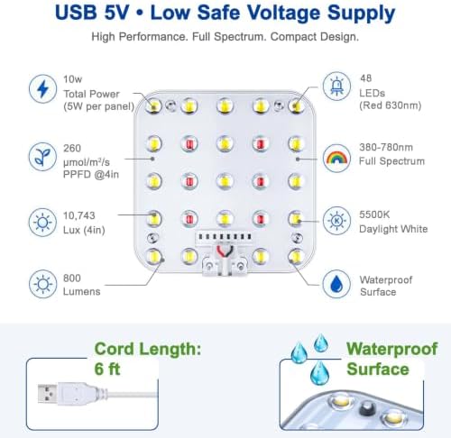 Under Shelf Grow Light, Auto Timer, Dimmable, Bright White, 1-Pack - Image 5