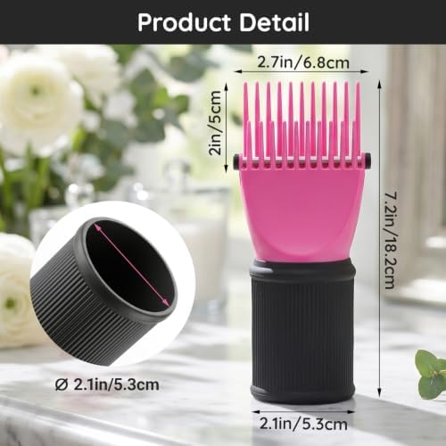 Segbeauty Blow Dryer Comb Brush Attachment for Nozzle 1.69-1.76in & 2.12in - Image 2