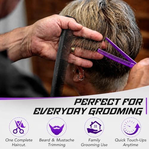 Hair Cutting Scissors Set,6.5" Hair Cutting Shears-Purple - Image 4