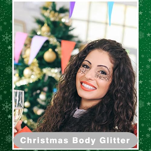 MEICOLY Brown Body Glitter,Deer Maroon Face Glitter Gel,Holographic Mermaid Sequins Halloween Glitter Face Paint,Self-Adhesive Chunky Glitter for Face Body Hair,Glitter Makeup for Women and Kids - Image 5