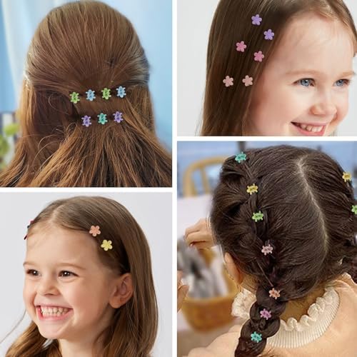 KANPRINCESS Mini Claw Clips - 70PCs Small Flower Claw Clips For Women, Girls & Kids Colorful Hair Accessories Gift (Flower-SET6) - Image 5
