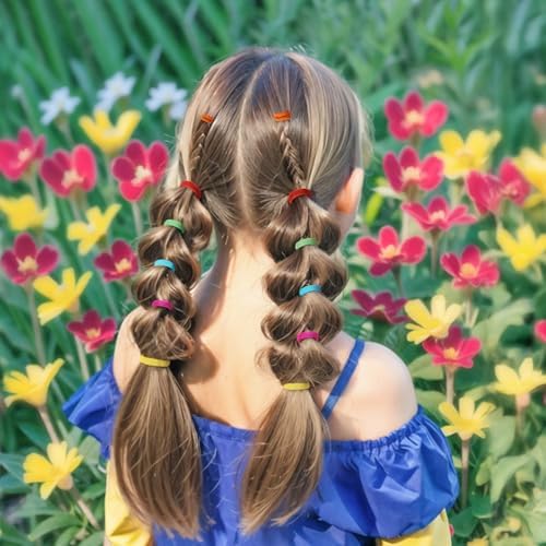 YGDZ 280 PCS Cotton 24 Colors Hair Ties Set with Organizer Box - Seamless Soft Mini Elastics Ponytail Holders and Hair Accessories for Toddlers, Girls, Kids - Image 3