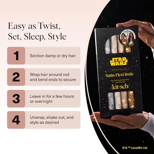 Kitsch x Star Wars Satin Flexi Rods, Heatless Curling Rod - 6pc Set - Image 7