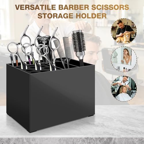 NICEMOVIC Barber Scissors Holder Box, Barber Accessories Barber Supplies, Professional Salon Hairdressing Scissors Rack Holder Storage Organizer for Hairstyling Combs Clips Brushes - Image 5