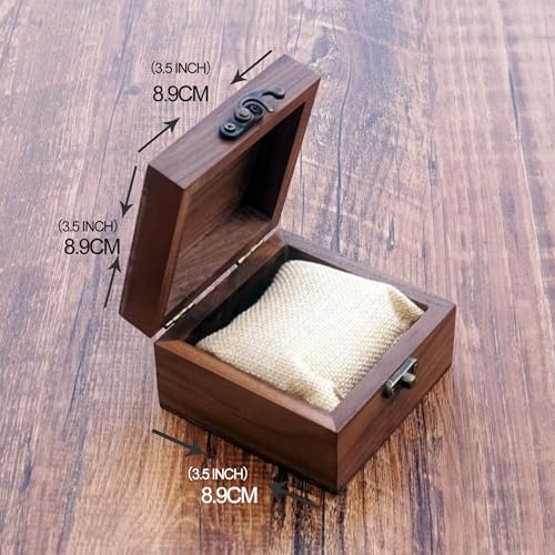 Walnut Wood Box for Crafts, Jewelry Box and watch box Wooden Keepsake Box Gift (Walnut) - Image 4