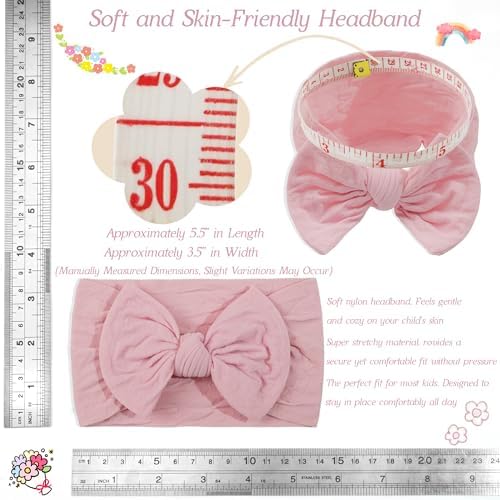 CÉLLOT Super Stretchy Knot Baby Girl Headbands with Hair Bows for Newborn - Image 3