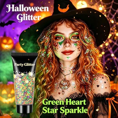 AROIC 6 Pack Glitter Gel 50ml – Face Body Hair Glitter for Festival - Image 2