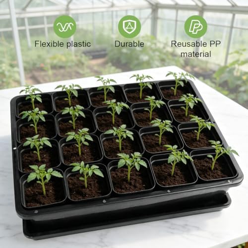 RooTrimmer 2.7 inch Seeds Starting Pots 100P with Carrying Trays and Water Collection Saucers 5 Sets - Image 5