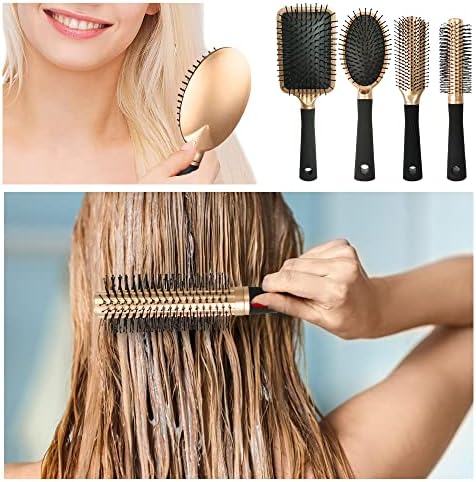 4 Pcs Hair Brush Set,Professional Styling Hair Brush for Men Women,Flexible Soft Pin Bristles for Long Thick Curly Wavy Dry Damaged Hair - Image 6