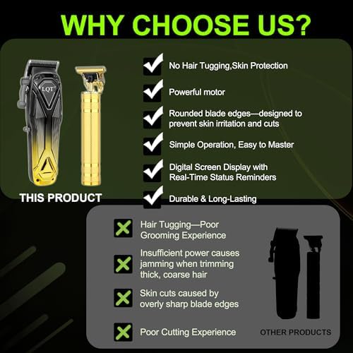 Professional Hair Clippers for Men, Cordless Beard Trimmer Set, Barber-Grade Tool with USB Charging, Lightweight & Low Noise for Home Use - Image 6